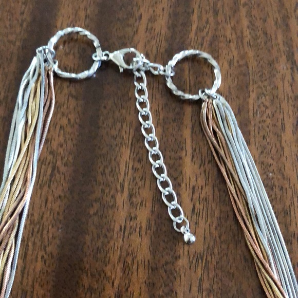 long mixed color liquid  metal necklace - Picture 4 of 9